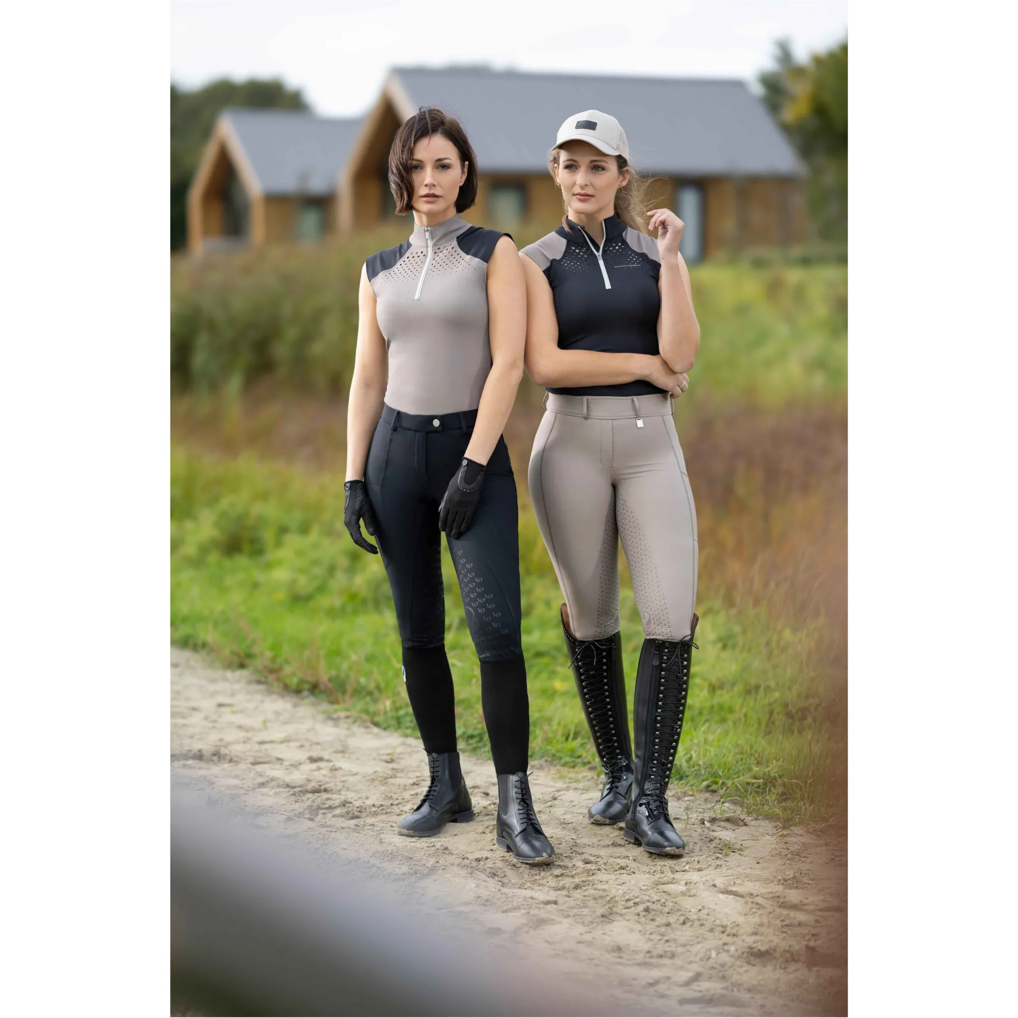 Damen Funktionstop AMALFI taupe/schwarz