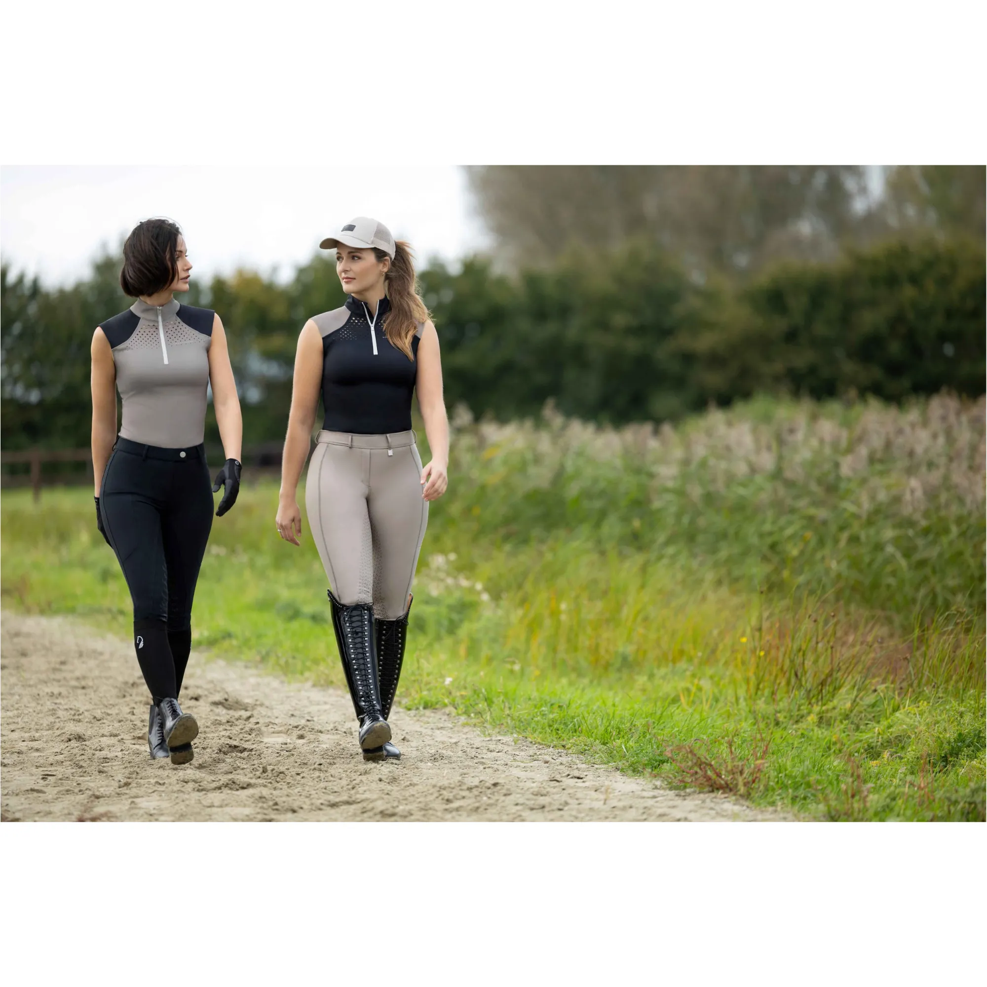 Damen Funktionstop AMALFI taupe/schwarz