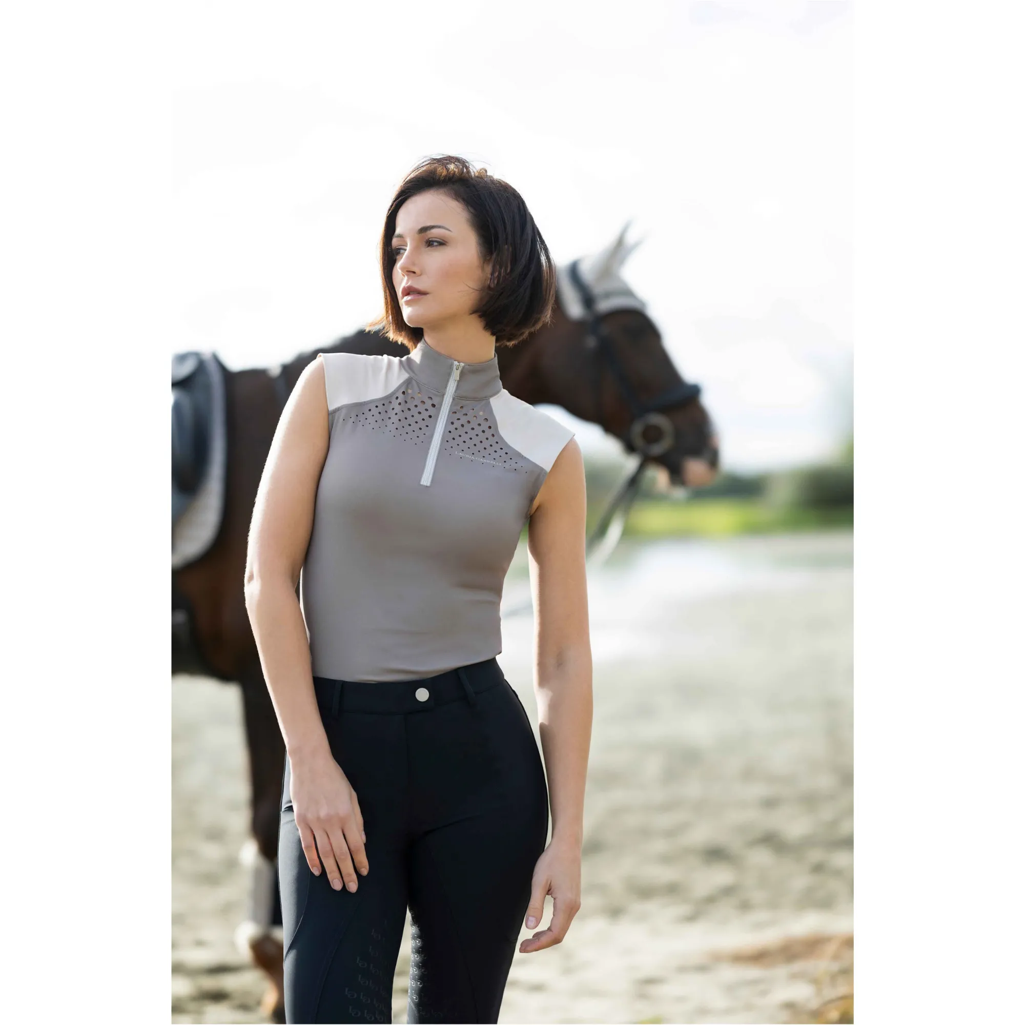 Damen Funktionstop AMALFI taupe/beige