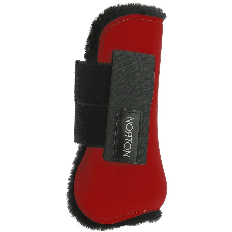Gamaschen mit synthetischem Lammfell FLEECE rot
