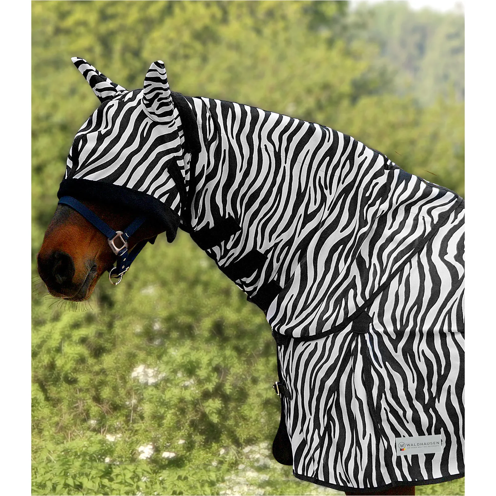 Halsteil für Fliegendecke ZEBRA schwarz/weiß