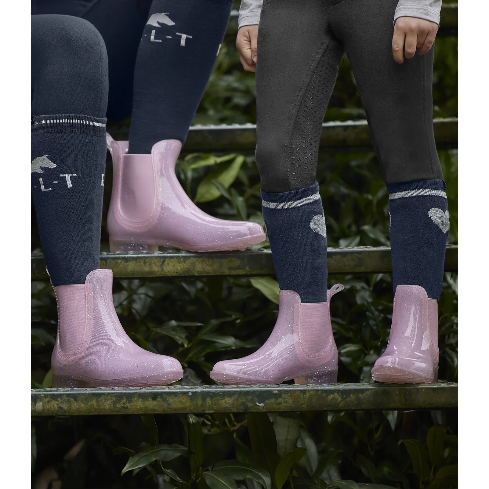 Jodhpur Gummistiefeletten SPARKLE kirschblüte