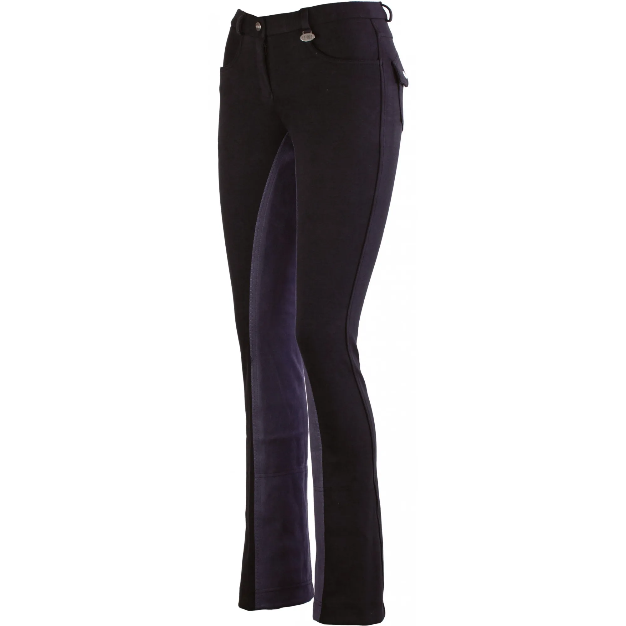 Damen Jodhpur Reithose Vollbesatz COMFORT schwarz/dunkelgrau