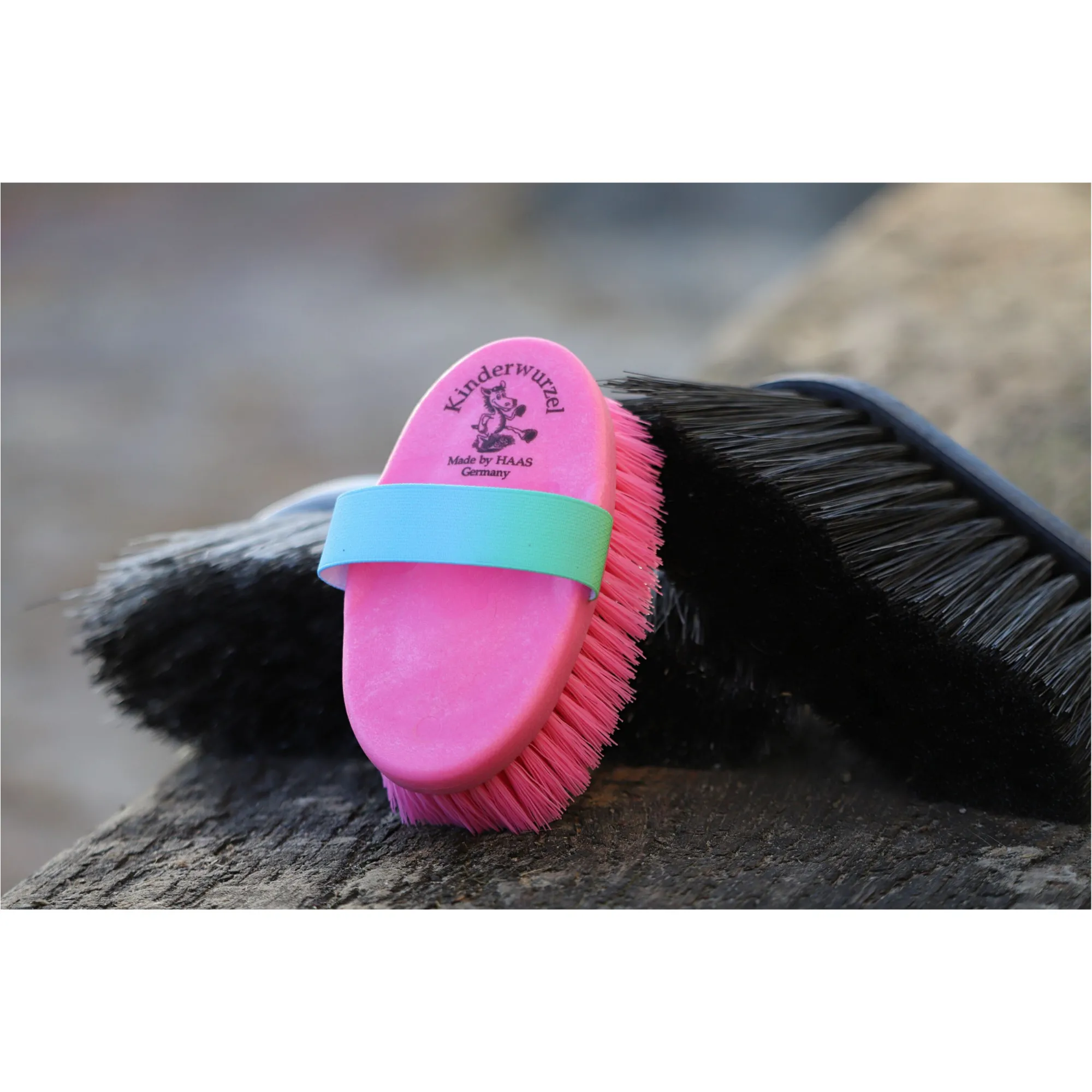 Kinder Kardätsche KINDERWURZEL mit Regenbogenhandschlaufe pink