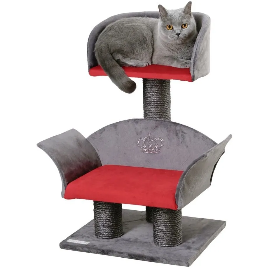 Kratzbaum LOUNGE DELUXE grau/rot 70cm 