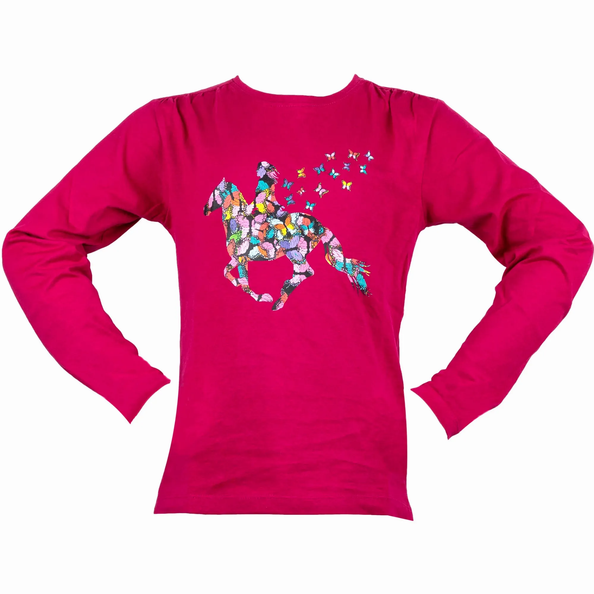 Kinder Langarmshirt BUTTERFLY cranberry