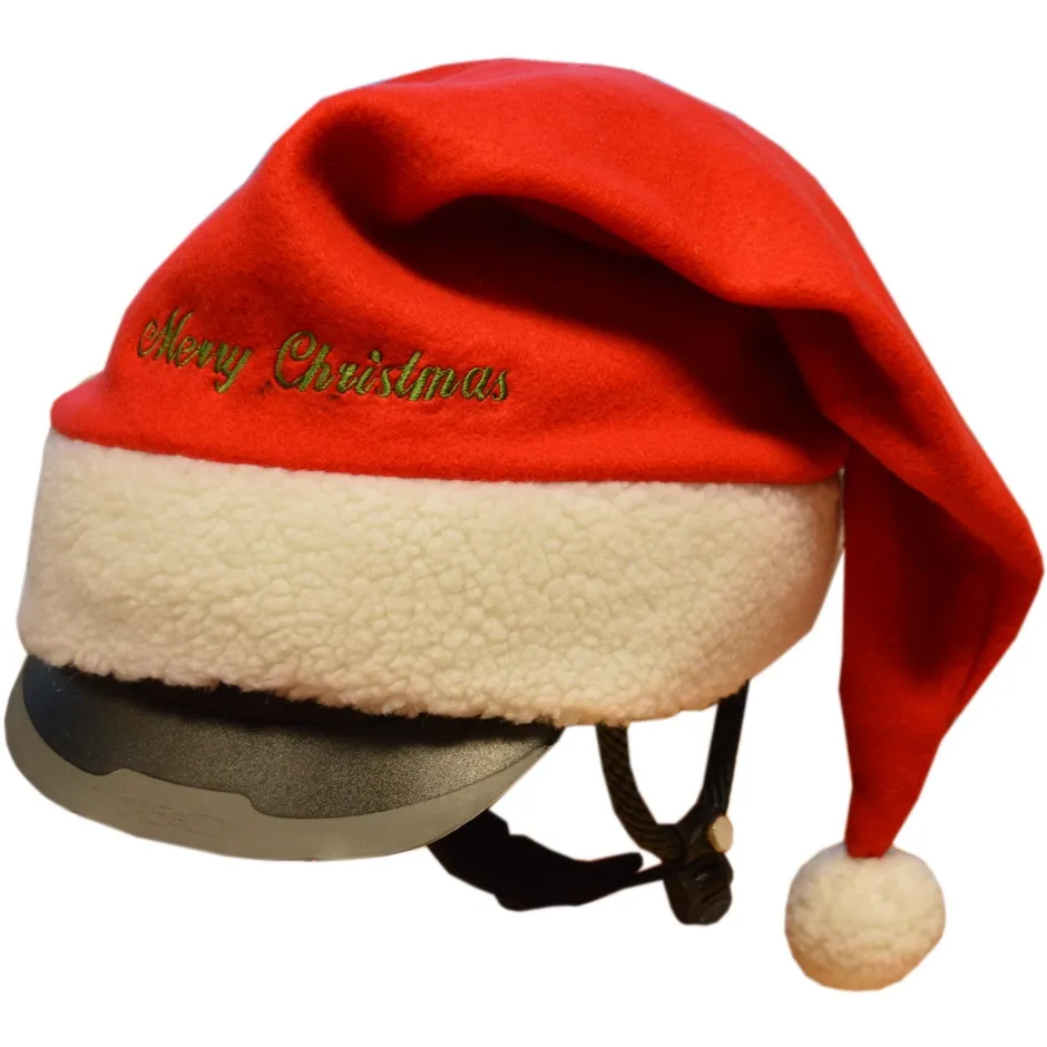 Mütze CHRISTMAS für Reithelm rot/weiß Einheitsgröße