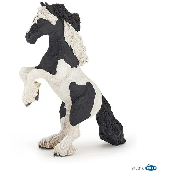 Pferd steigend COB schwarz/weiß