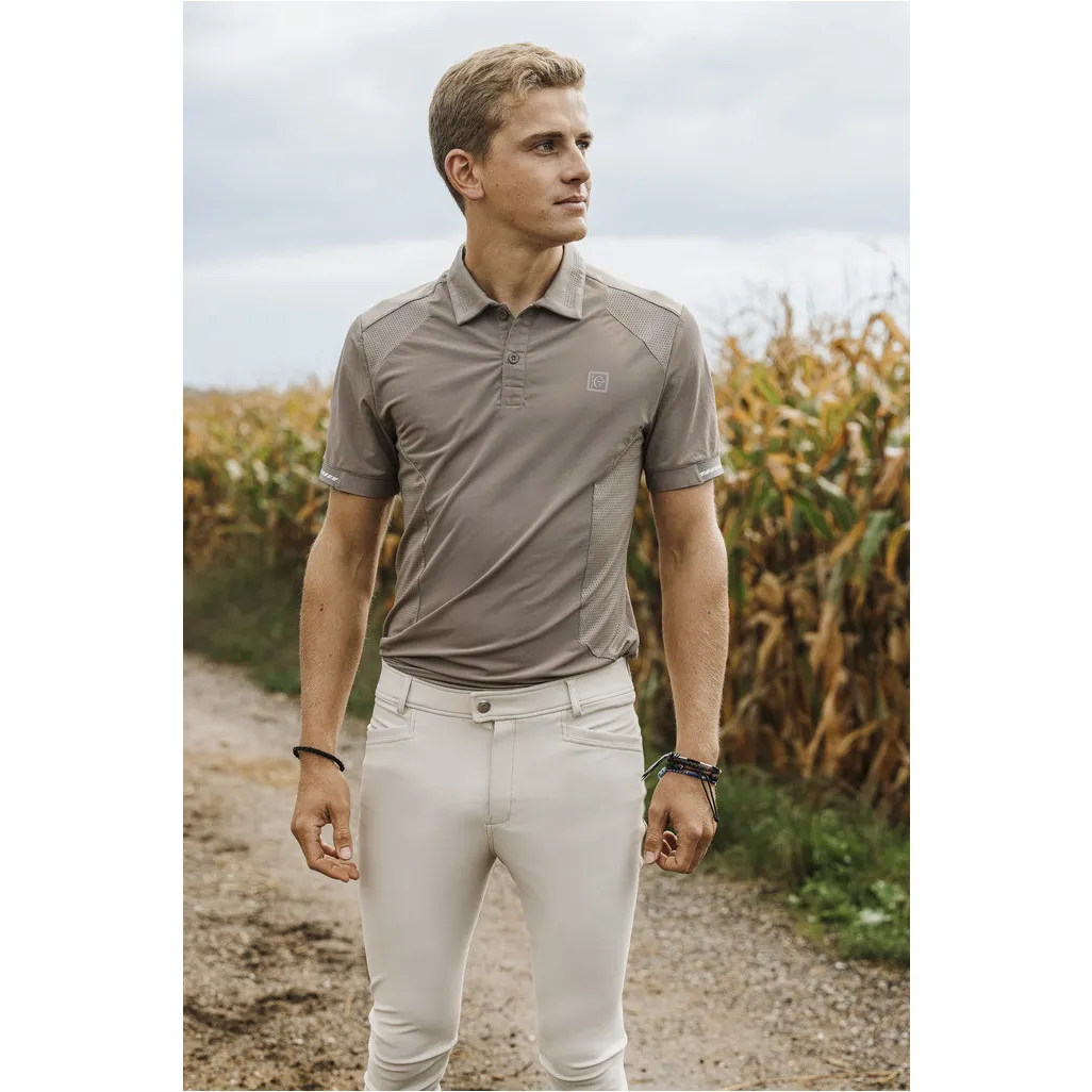 Herren Poloshirt ERIC mit Mesheinsätzen taupe