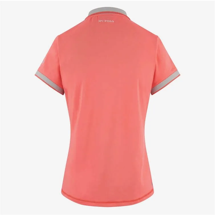 Damen Poloshirt HVPFavouritas Tech bright coral