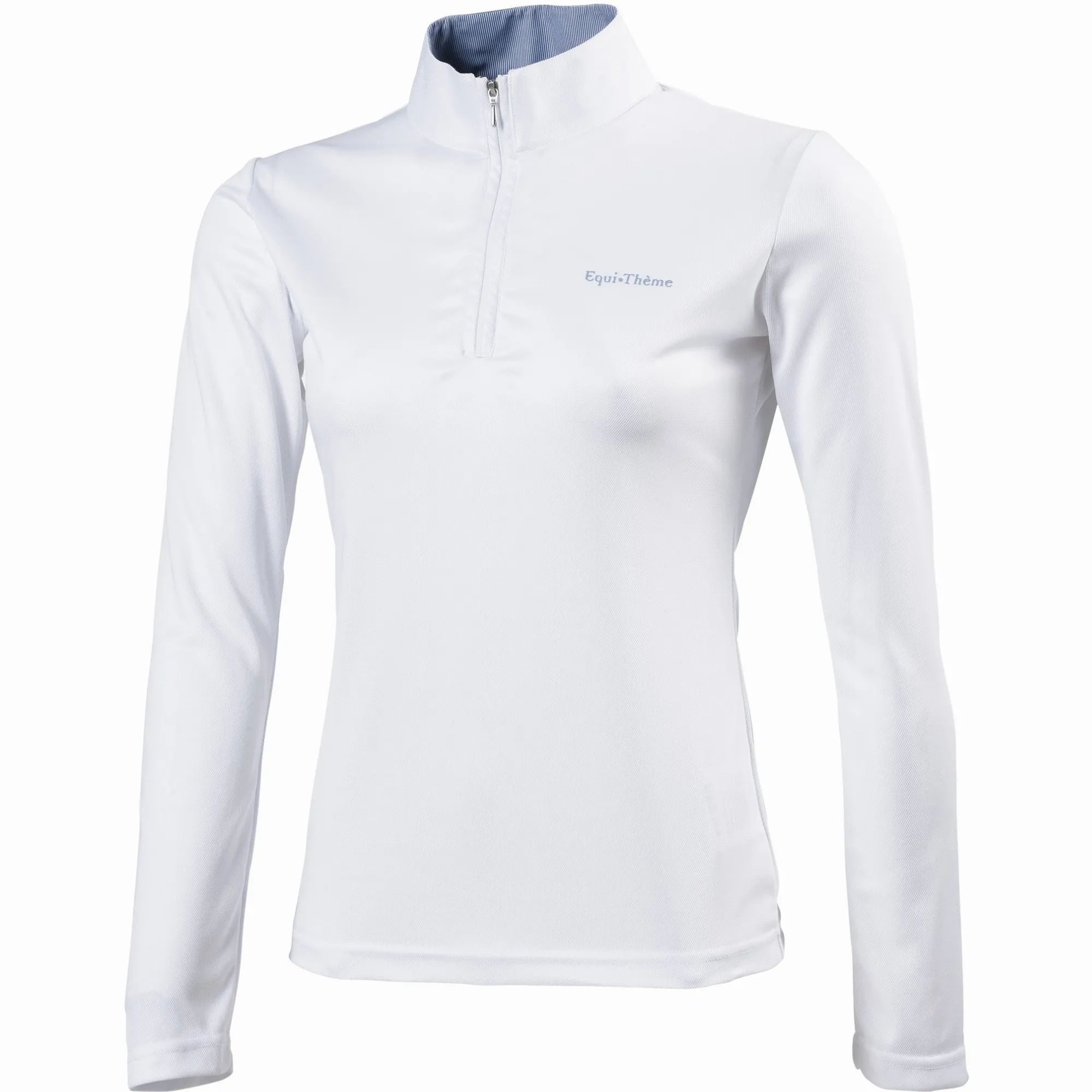 Damen Poloshirt langarm MESH weiß
