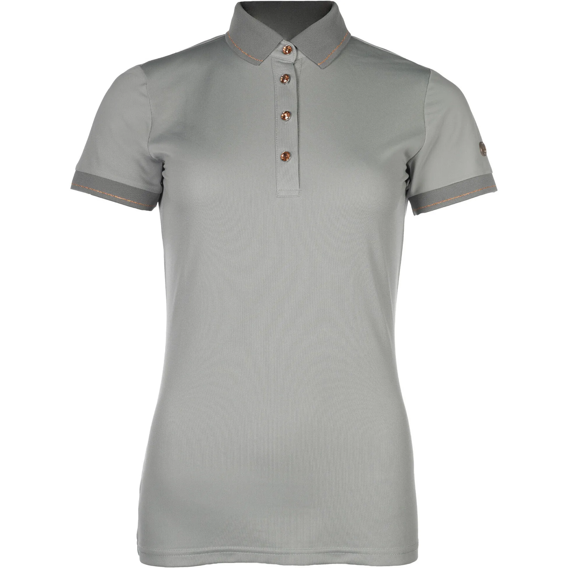 Damen Poloshirt ROSEGOLD GLAMOUR STYLE grau/rosegold