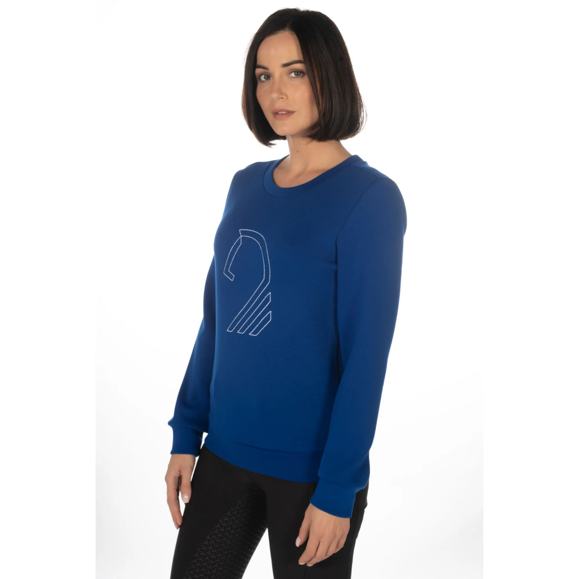 Damen Pullover LIVIGNO HORSE HEAD blau