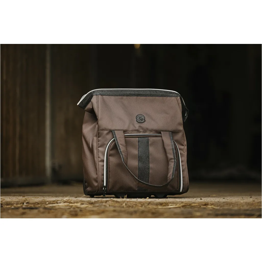 Putztasche mit Rollen braun