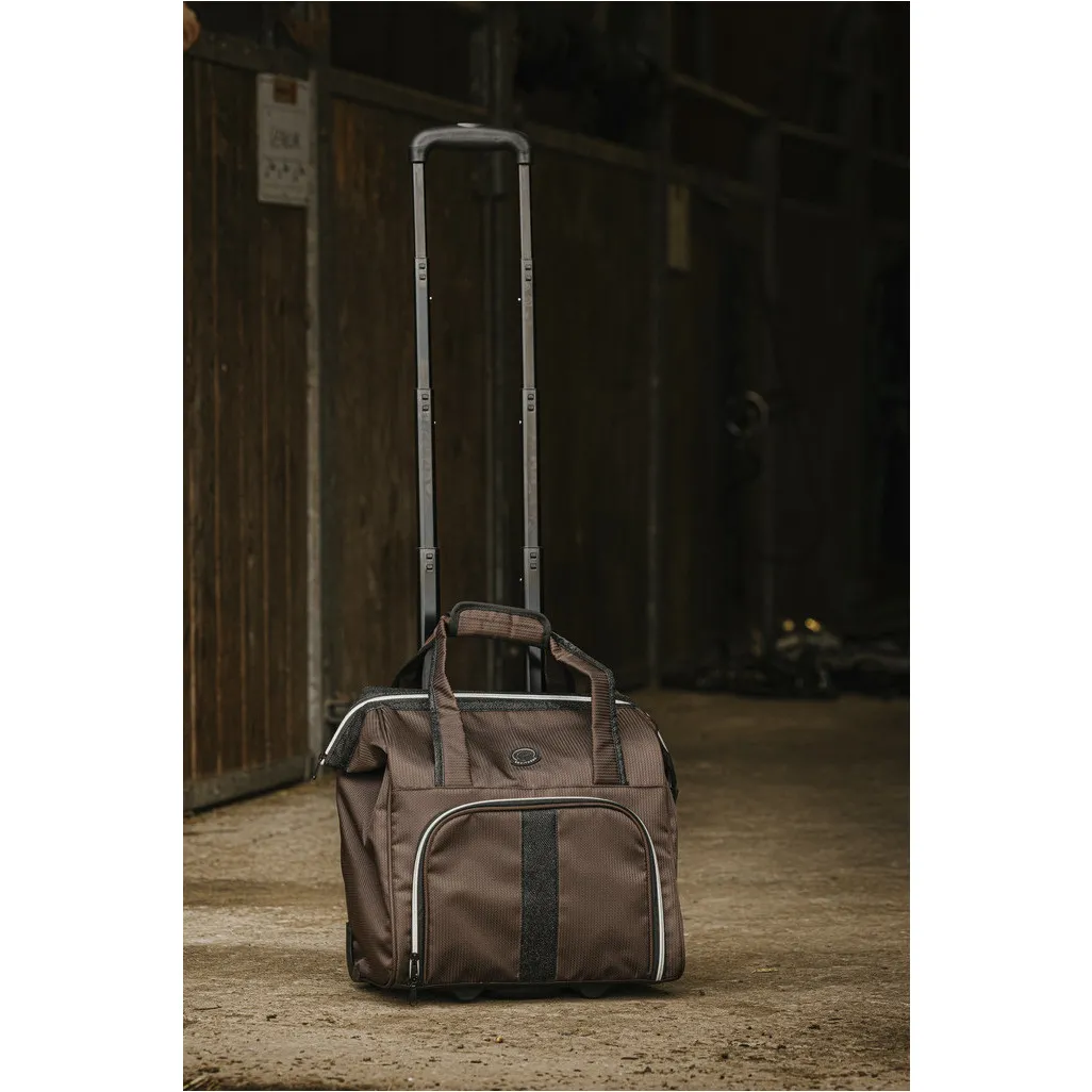 Putztasche mit Rollen braun