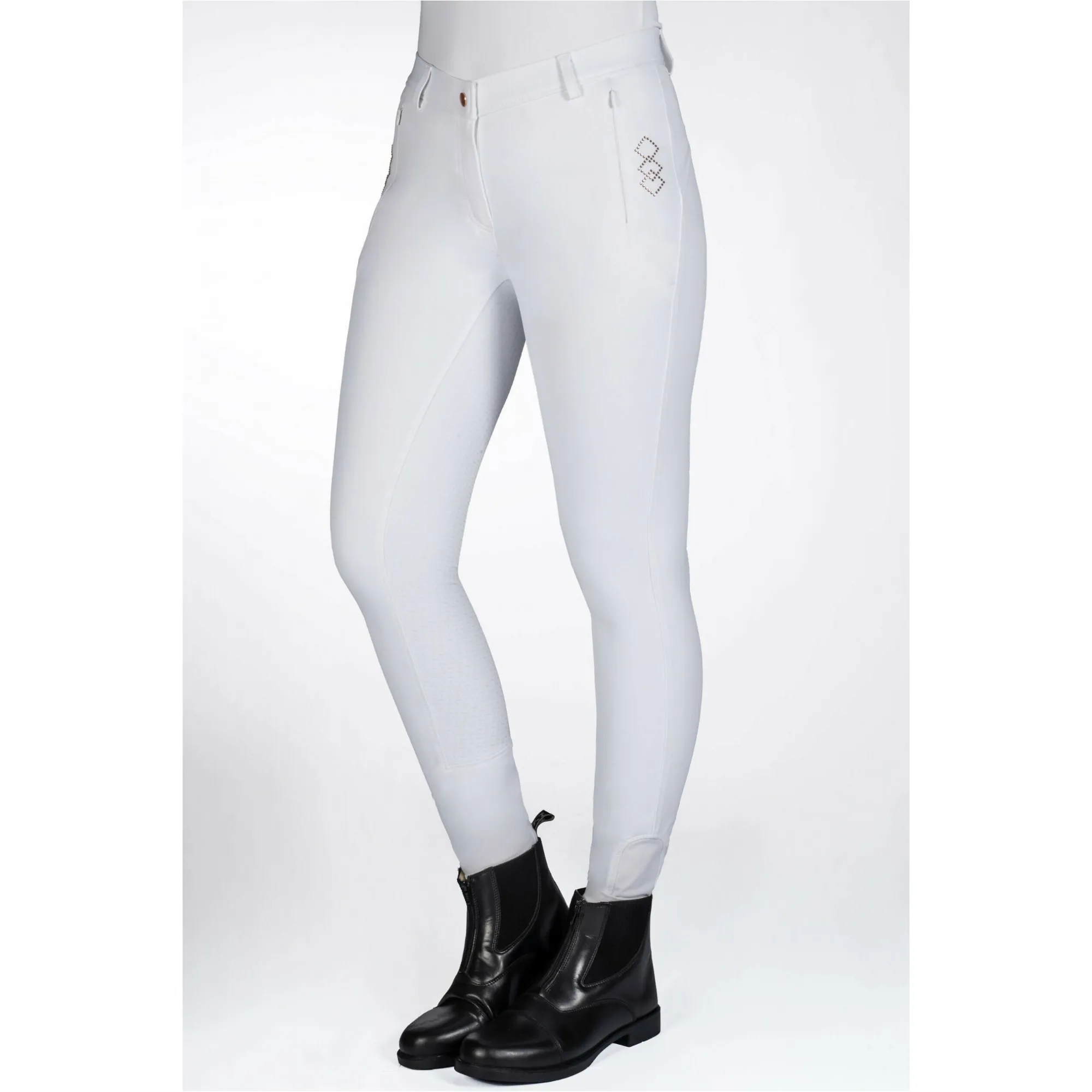 Damen Reithose Silikon Vollbesatz ALEXIS weiß