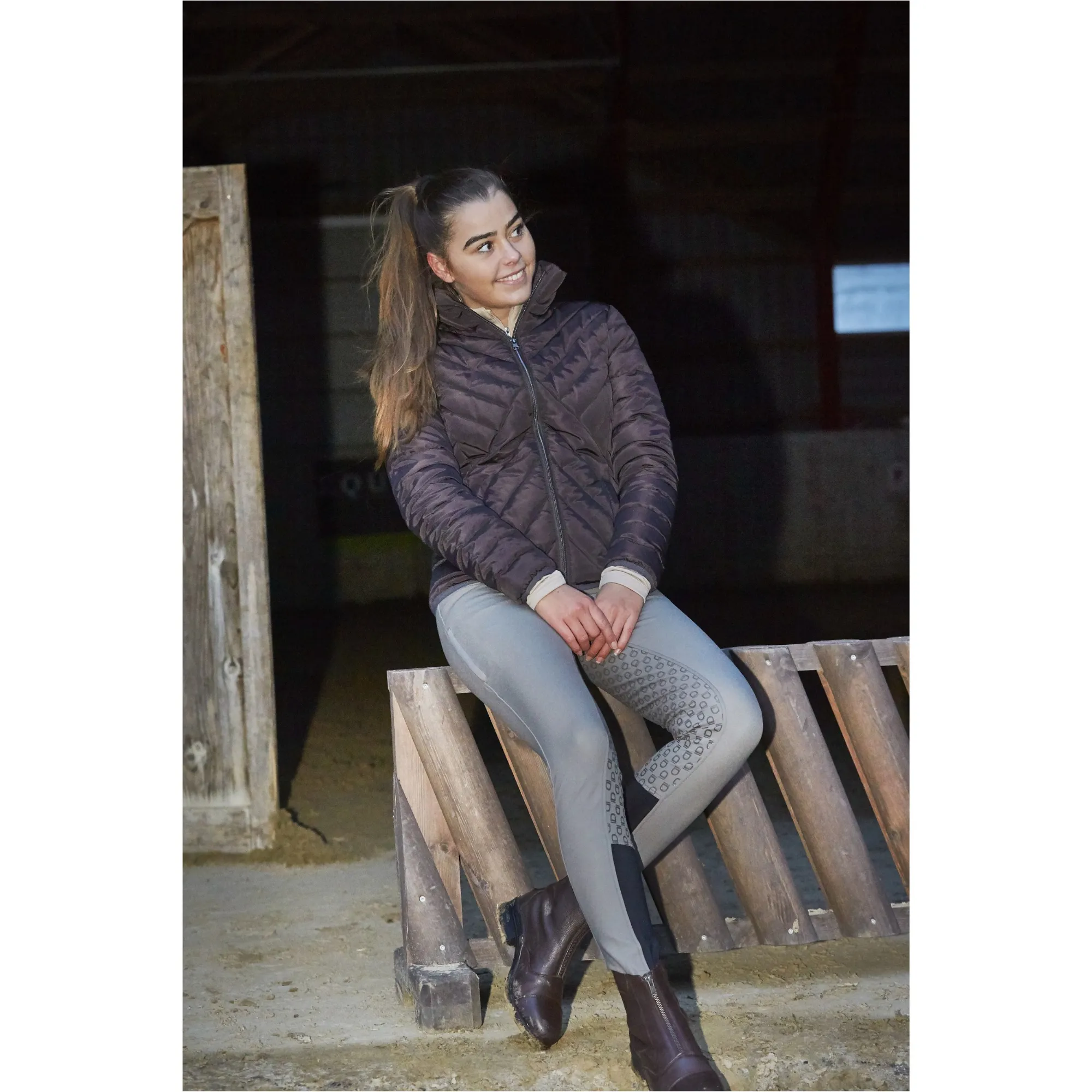 Damen Reithose Silikon Vollbesatz ANDALOUSE Hochbund morell