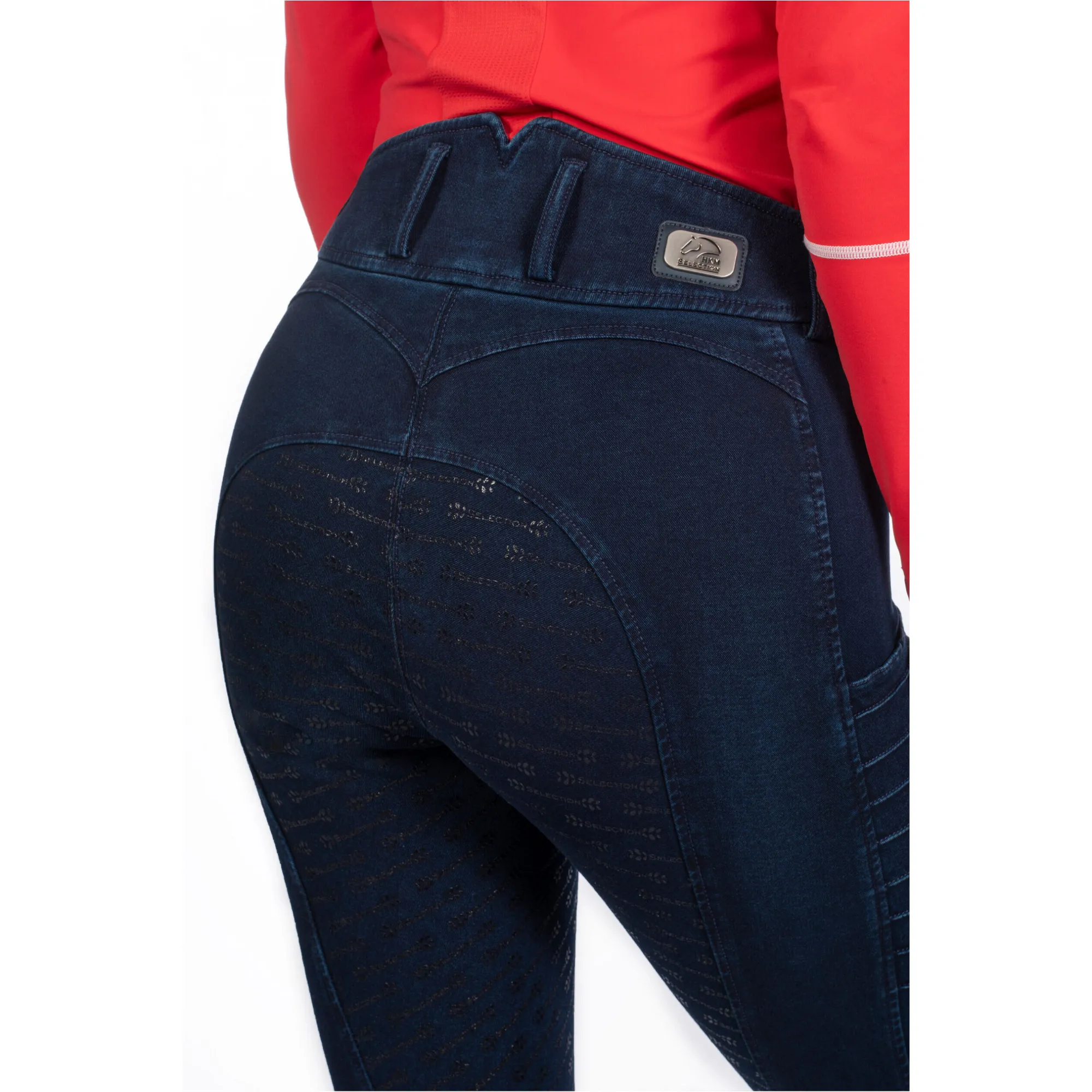 Damen Reithose Silikon Vollbesatz ARUBA DENIM dunkelblau