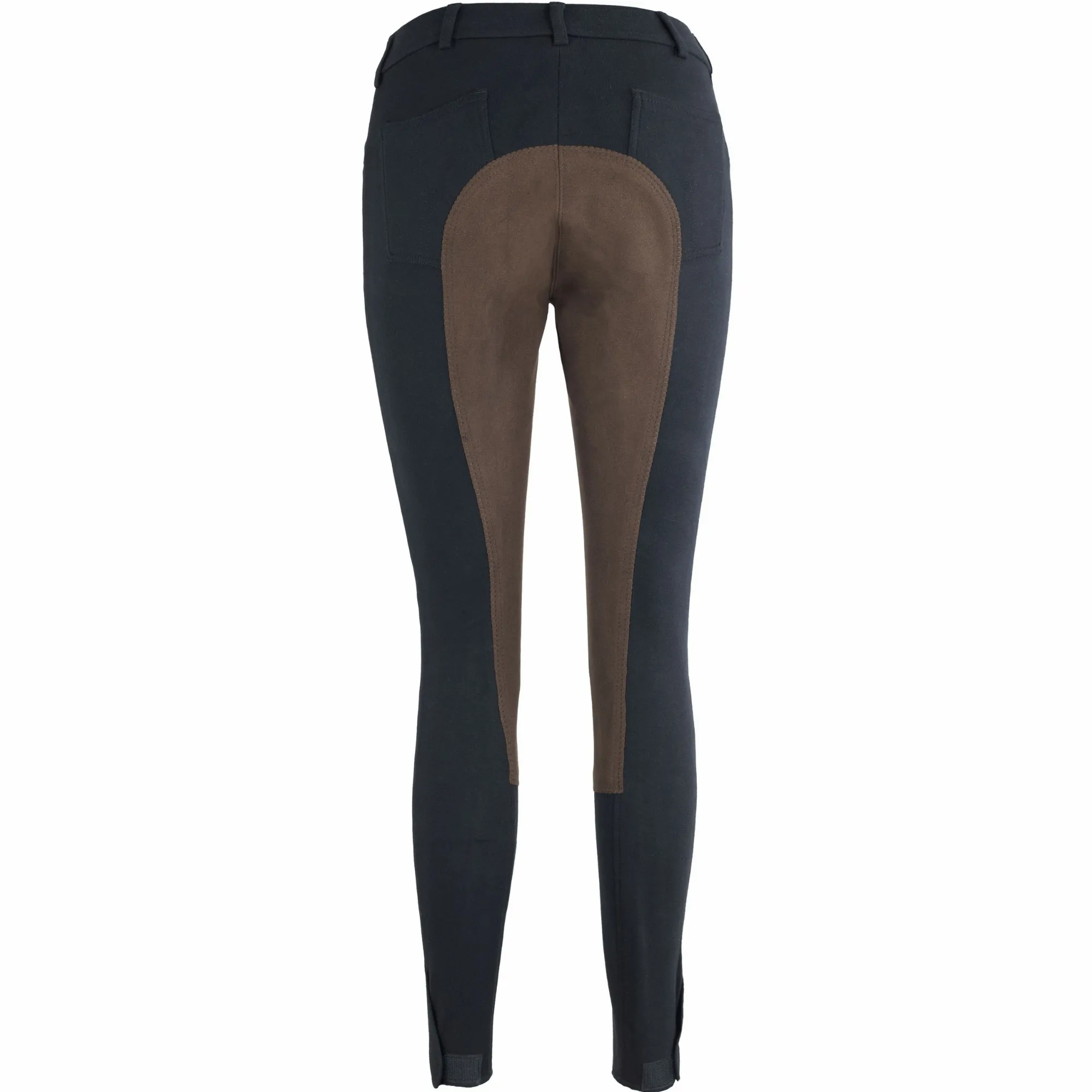 Damen Reithose Vollbesatz BASICLINE schwarz/dunkelbraun