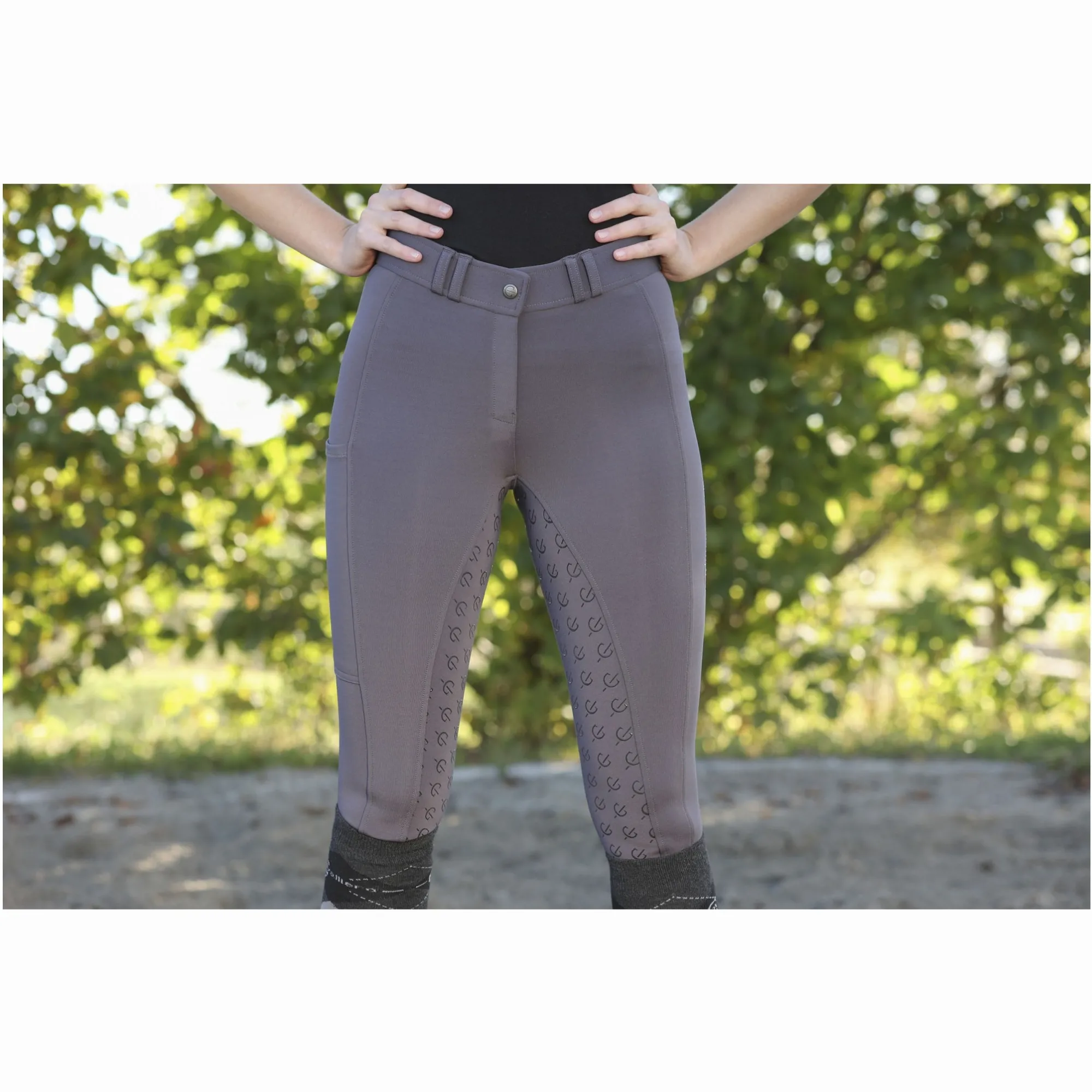 Damen Reithose Silikon Vollbesatz CLASSIC STAR graphite