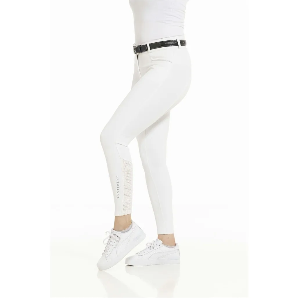 Sommer Damen Reithose Silikon Vollbesatz CLAUDINE Mesh weiß