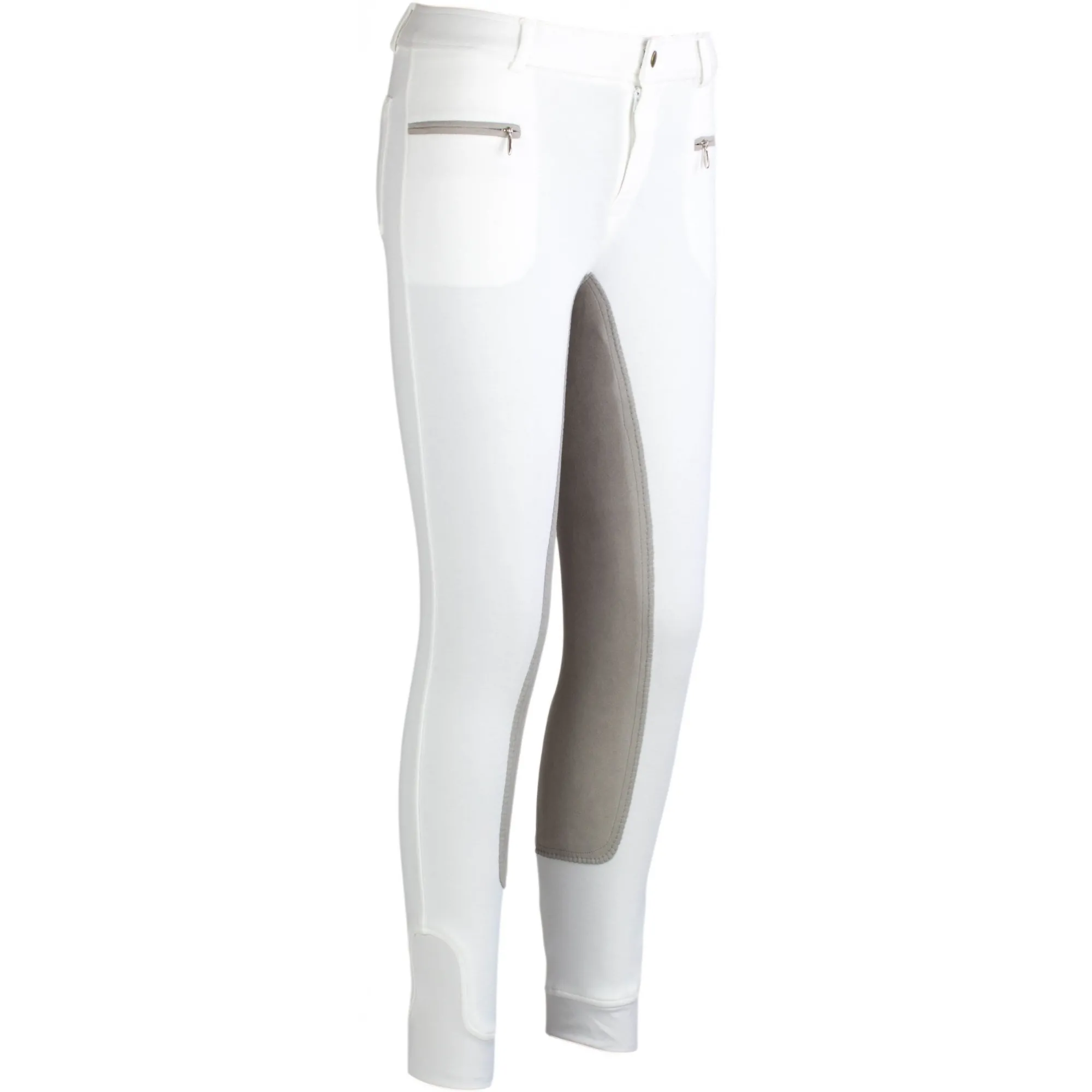 Damen Reithose Vollbesatz Flex BASICLINE weiß/grau