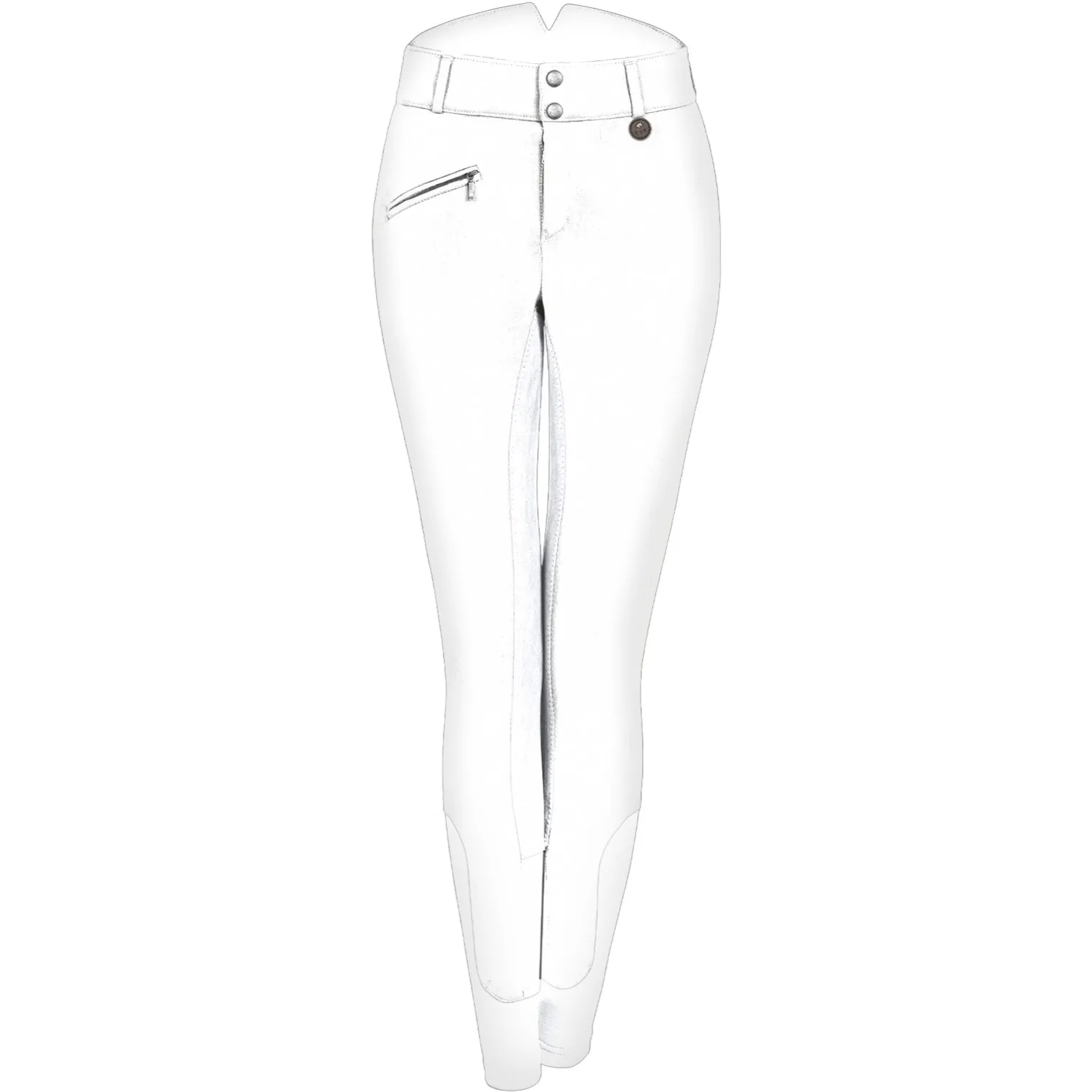 Damen Reithose Vollbesatz FUN SPORT Hochbund weiß