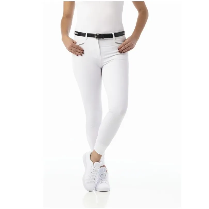 Damen Reithose Silikon Kniebesatz GIZEL weiß
