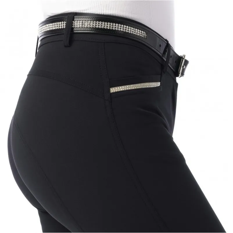 Damen Reithose Silikon Kniebesatz GIZELschwarz