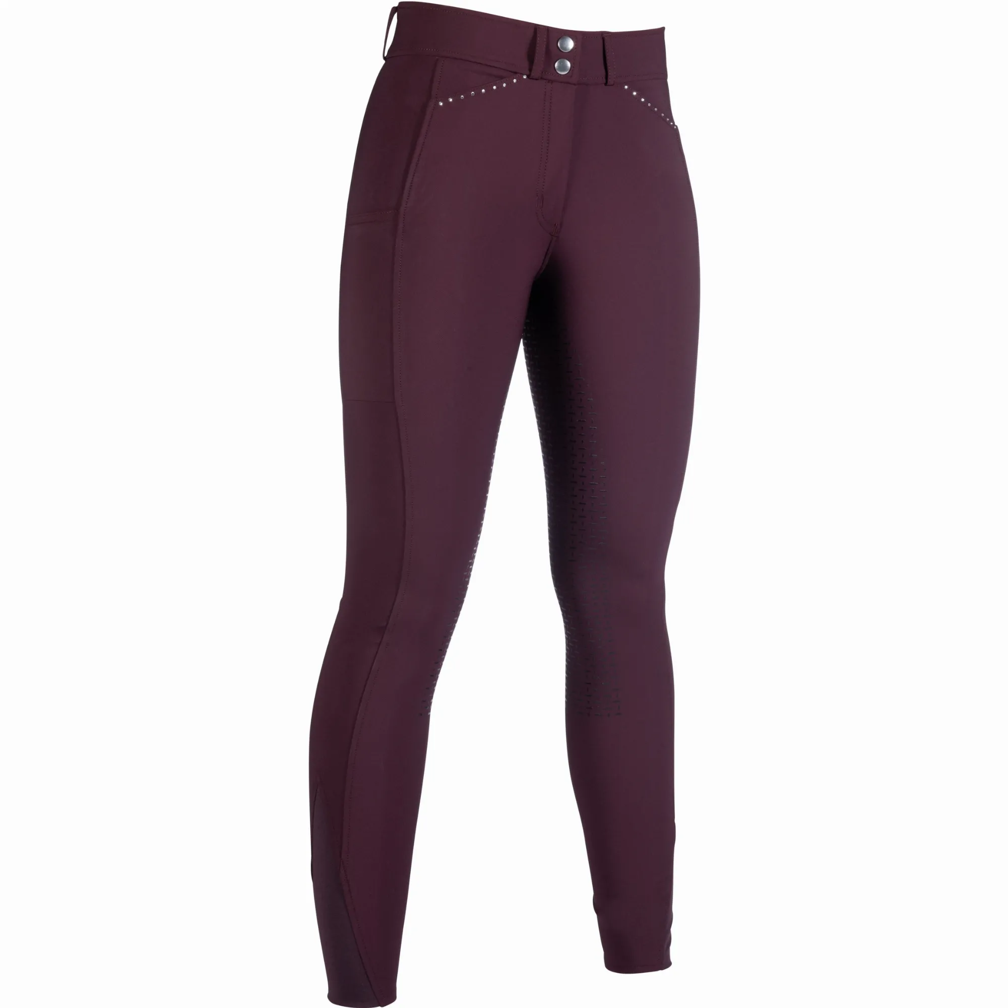Damen Reithose Silikon Vollbesatz HELENE weinrot