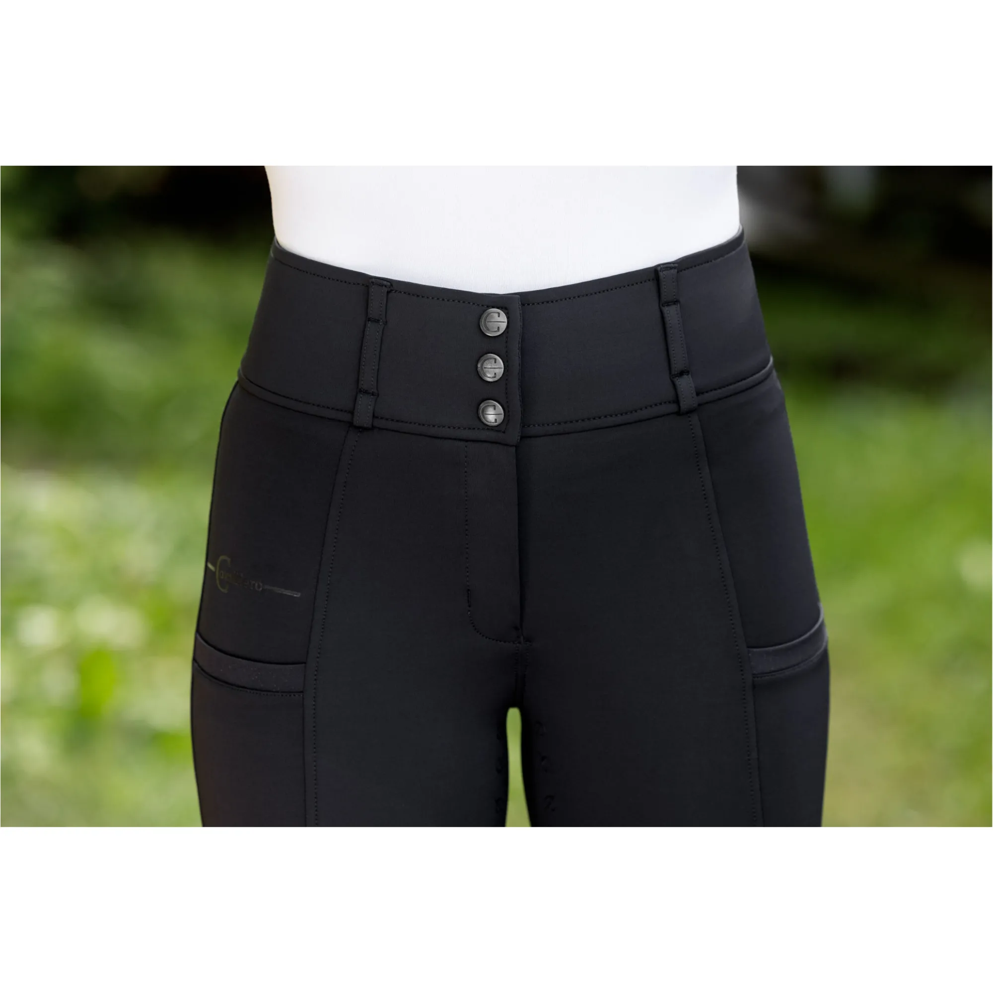 Damen Reithose Silikon Vollbesatz HIGHWAIST Hochbund schwarz