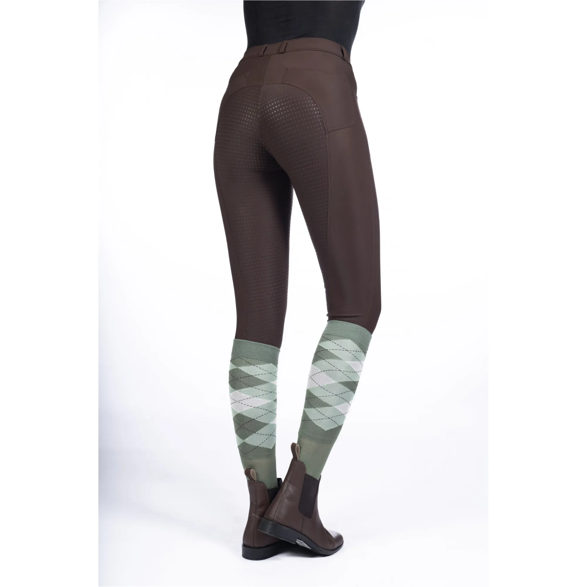 Damen Reithose Silikon Vollbesatz LUNA dunkelbraun