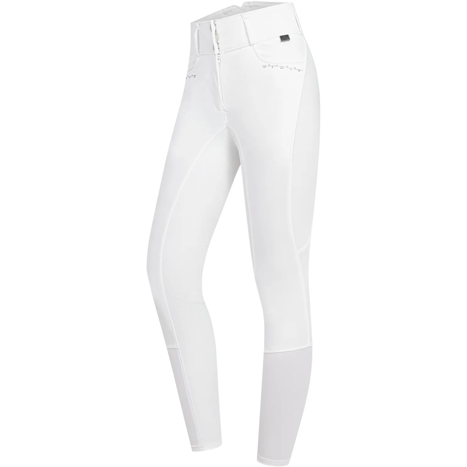 Damen Reithose Silikon Vollbesatz MATHILDA GLAM High Waist weiß