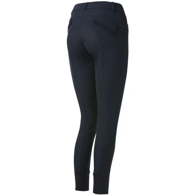 Damen Reithose Silikon Vollbesatz MICRO marineblau