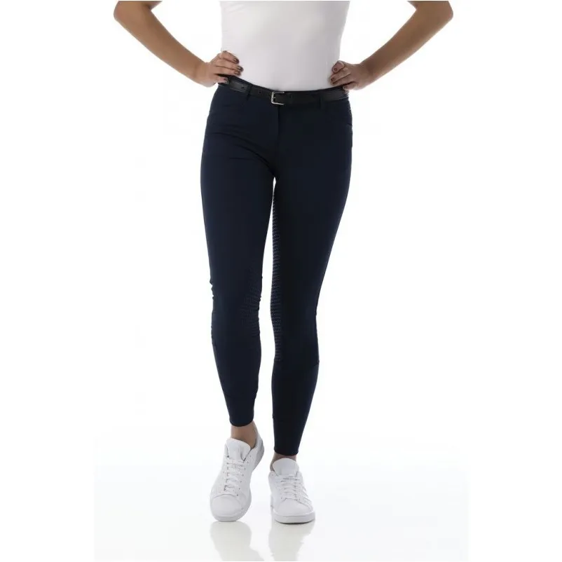 Damen Reithose Silikon Vollbesatz MICRO marineblau