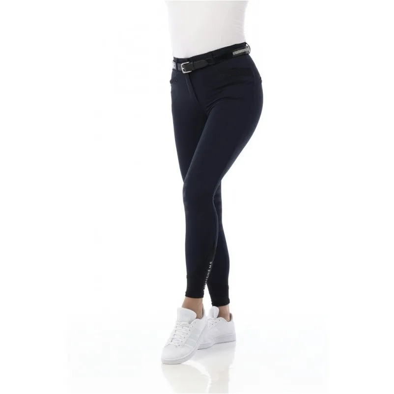 Damen Reithose Silikon Kniebesatz SAFIR marineblau/schwarz