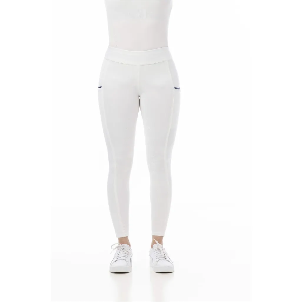 Damen Reitleggings Silikon Vollbesatz AGADIR weiß