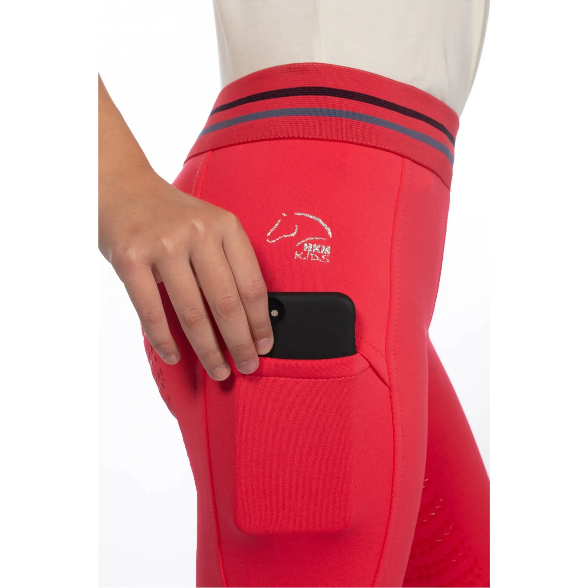 Kinder Reitleggings Silikon Vollbesatz AYMEE pink