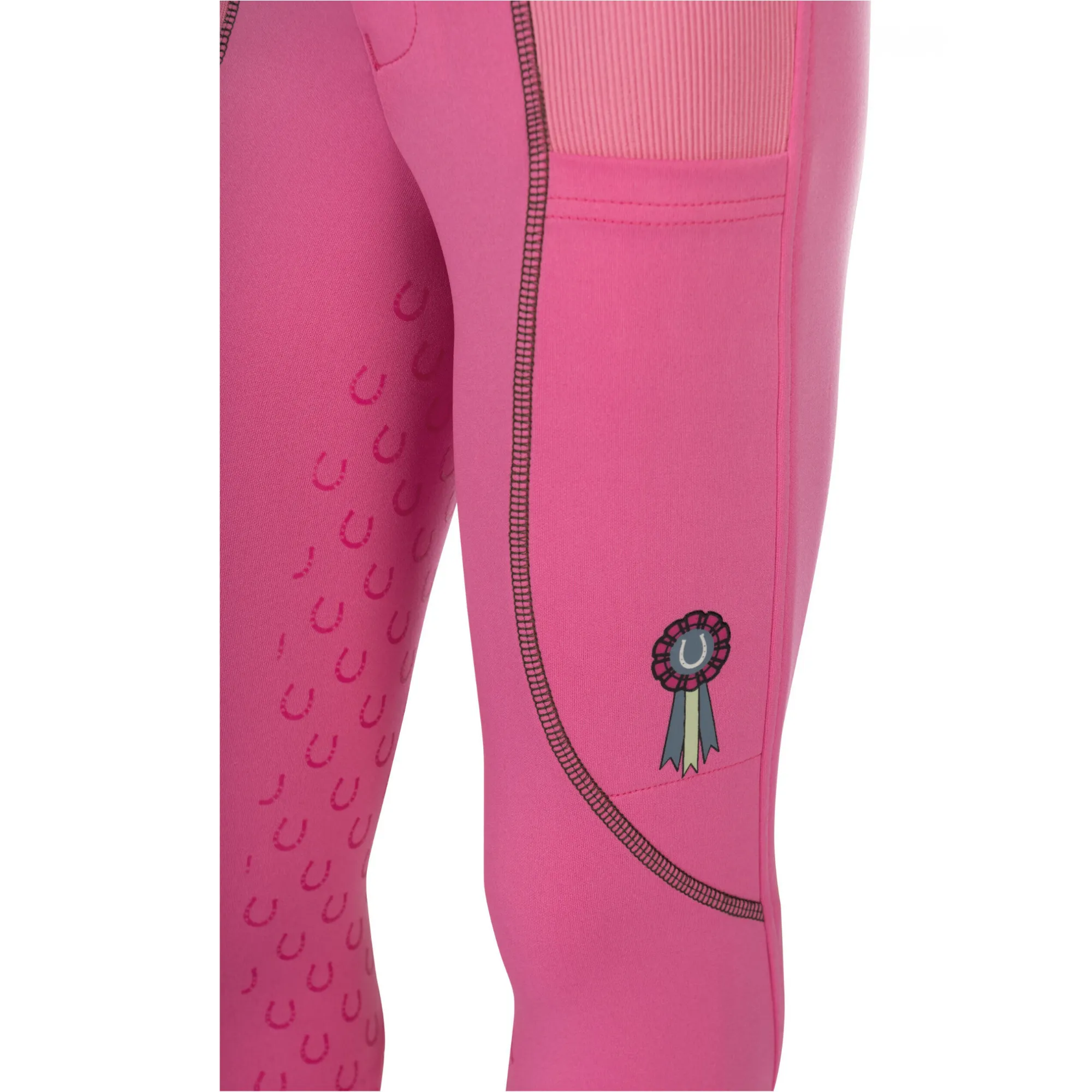 Kinder Reitleggings Silikon Vollbesatz CLAIRE pink