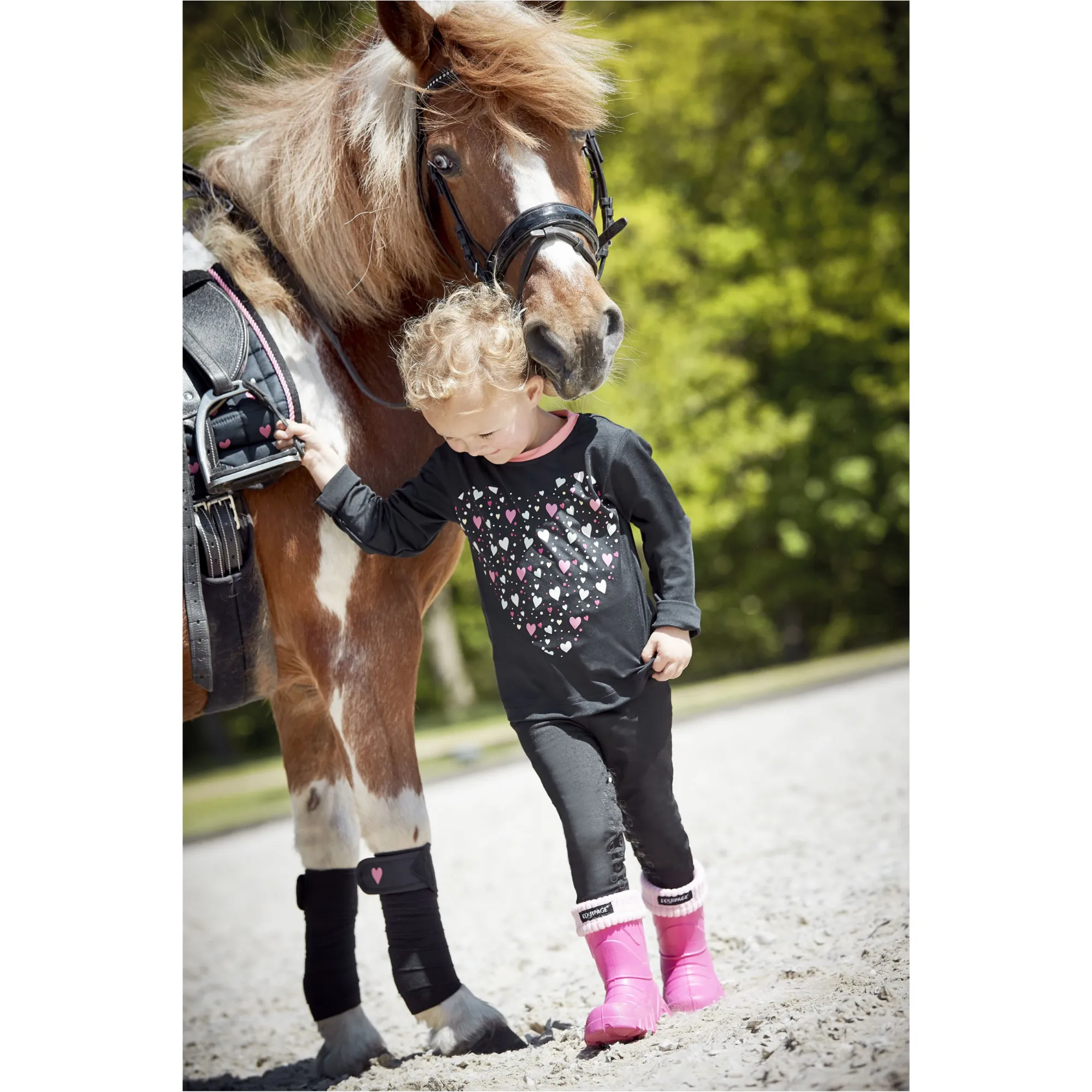 Kinder Reitleggings Silikon Vollbesatz DAI schwarz