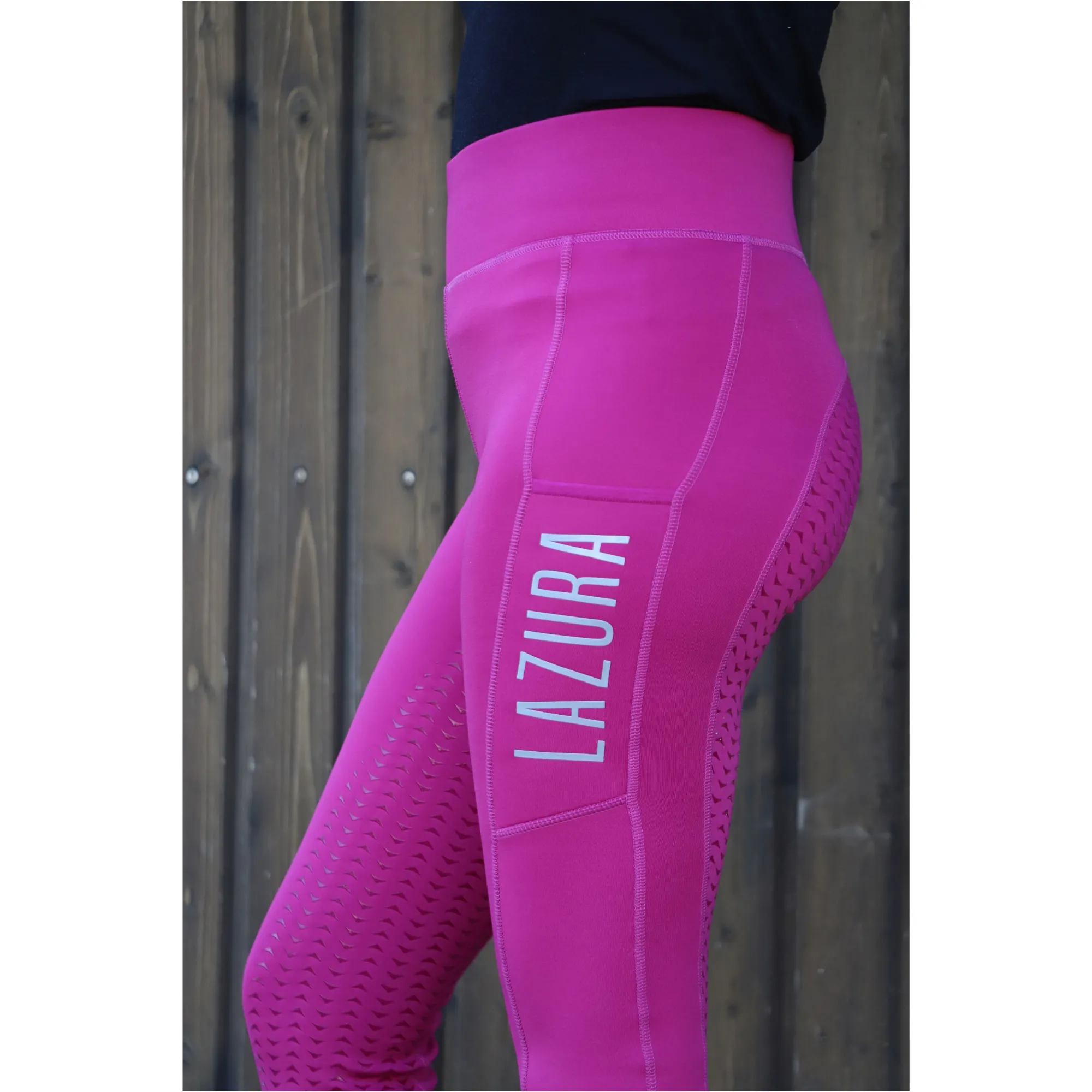 Damen Reitleggings Silikon Vollbesatz EMILIA fuchsia