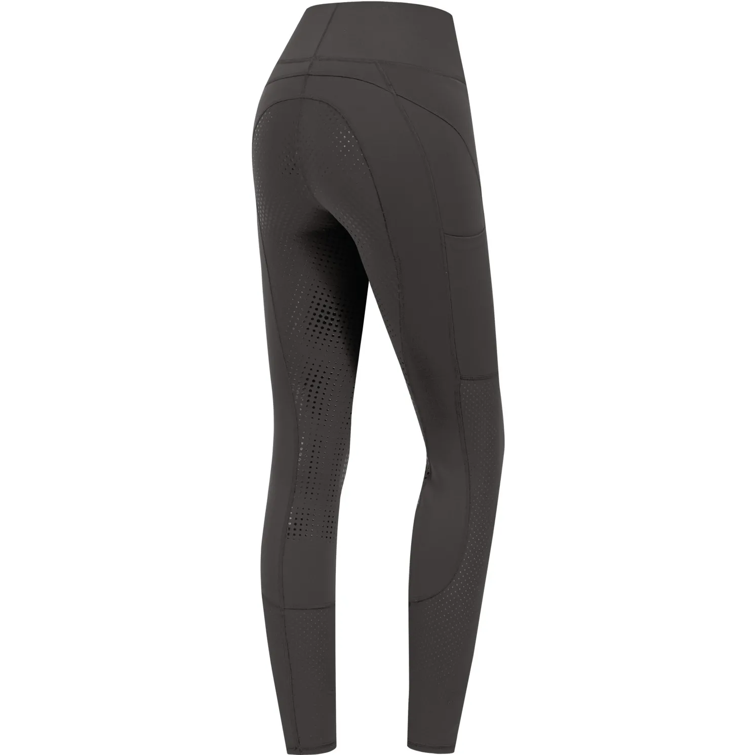 Damen Reitleggings Silikon Vollbesatz HANNA MESH High Waist schlamm