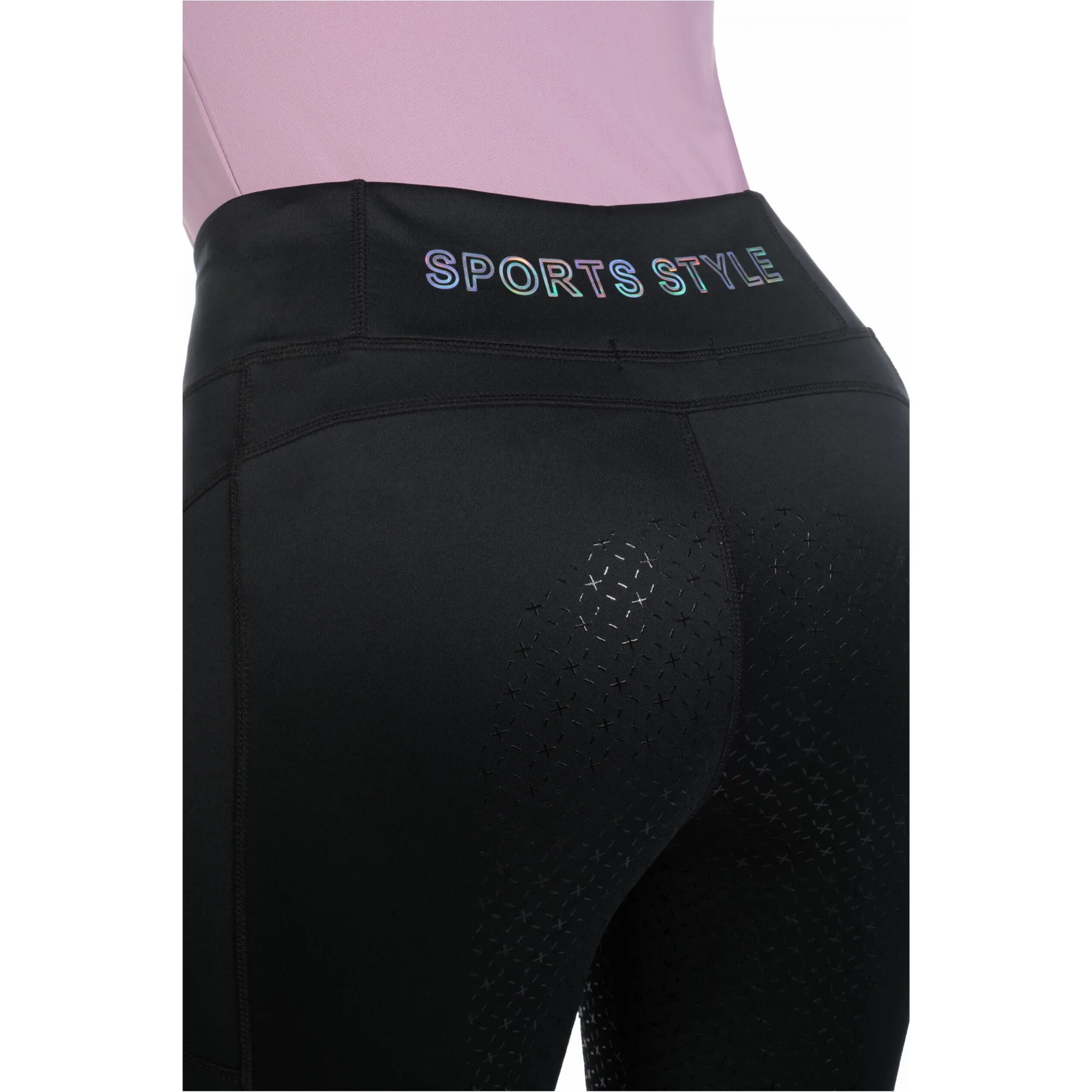 Damen Reitleggings Silikon Vollbesatz HARBOUR ISLAND schwarz