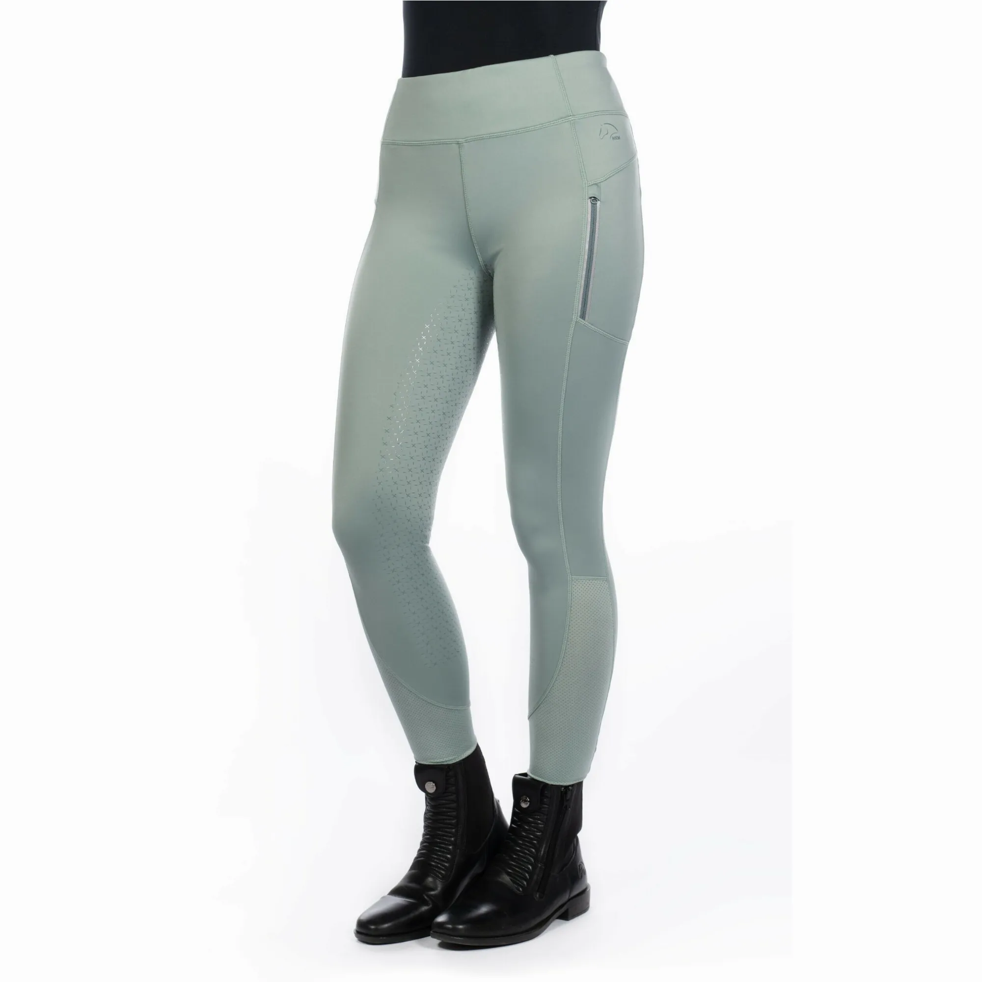 Damen Reitleggings Silikon Vollbesatz HARBOUR ISLAND salbei