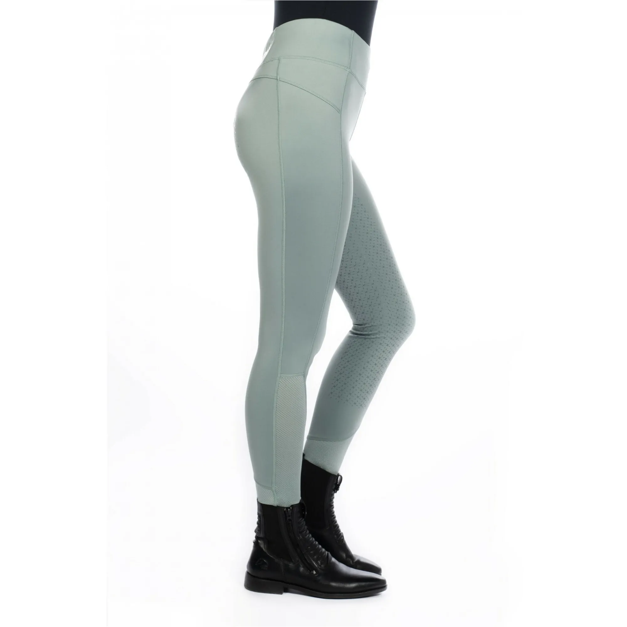 Damen Reitleggings Silikon Vollbesatz HARBOUR ISLAND salbei