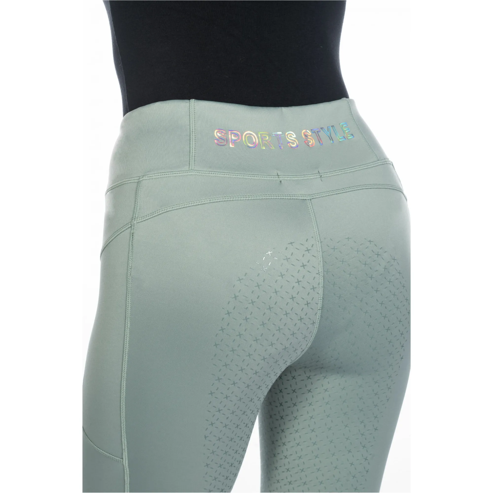 Damen Reitleggings Silikon Vollbesatz HARBOUR ISLAND salbei