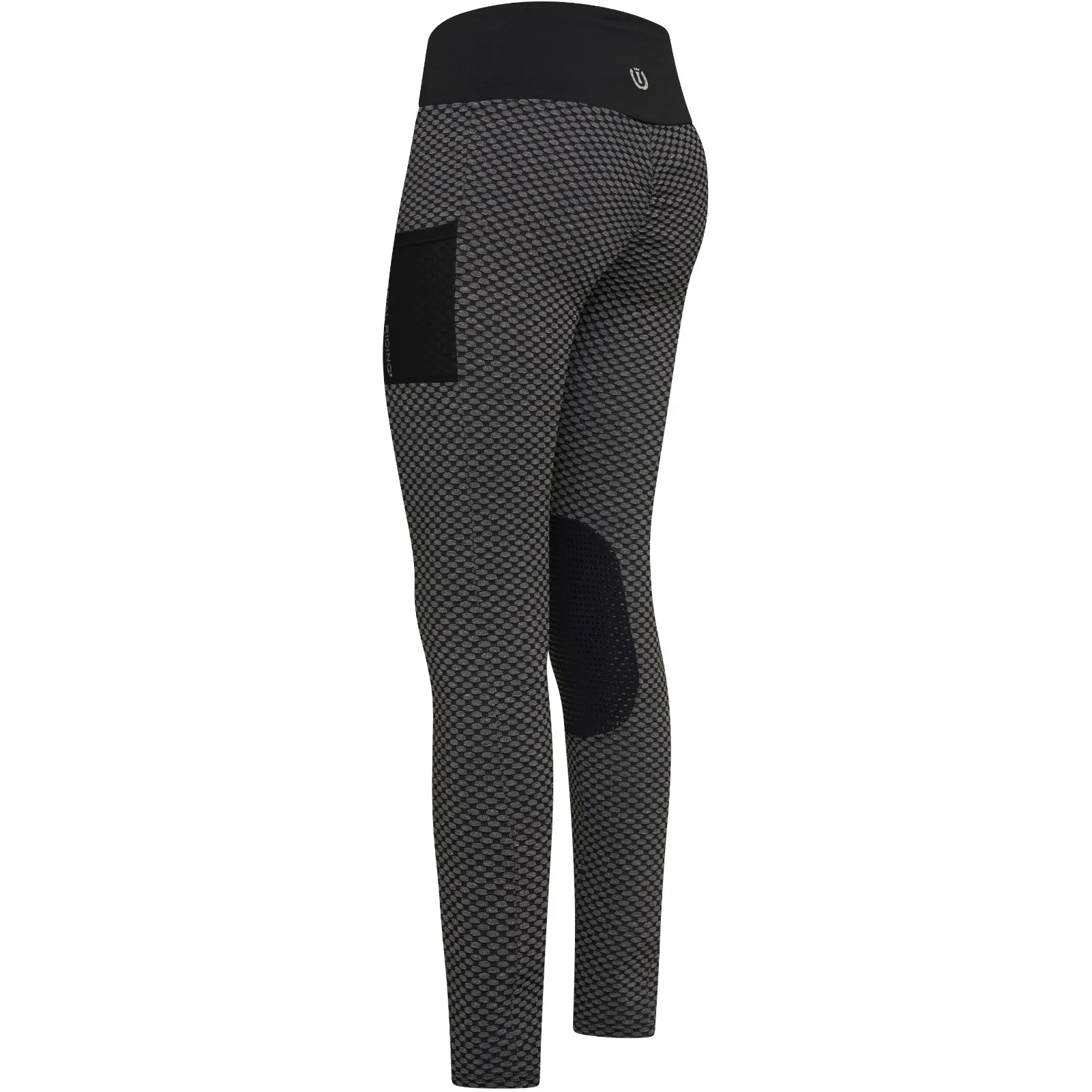 Damen Reitleggings Silikon Kniebesatz IRHDiamond Bubble schwarz