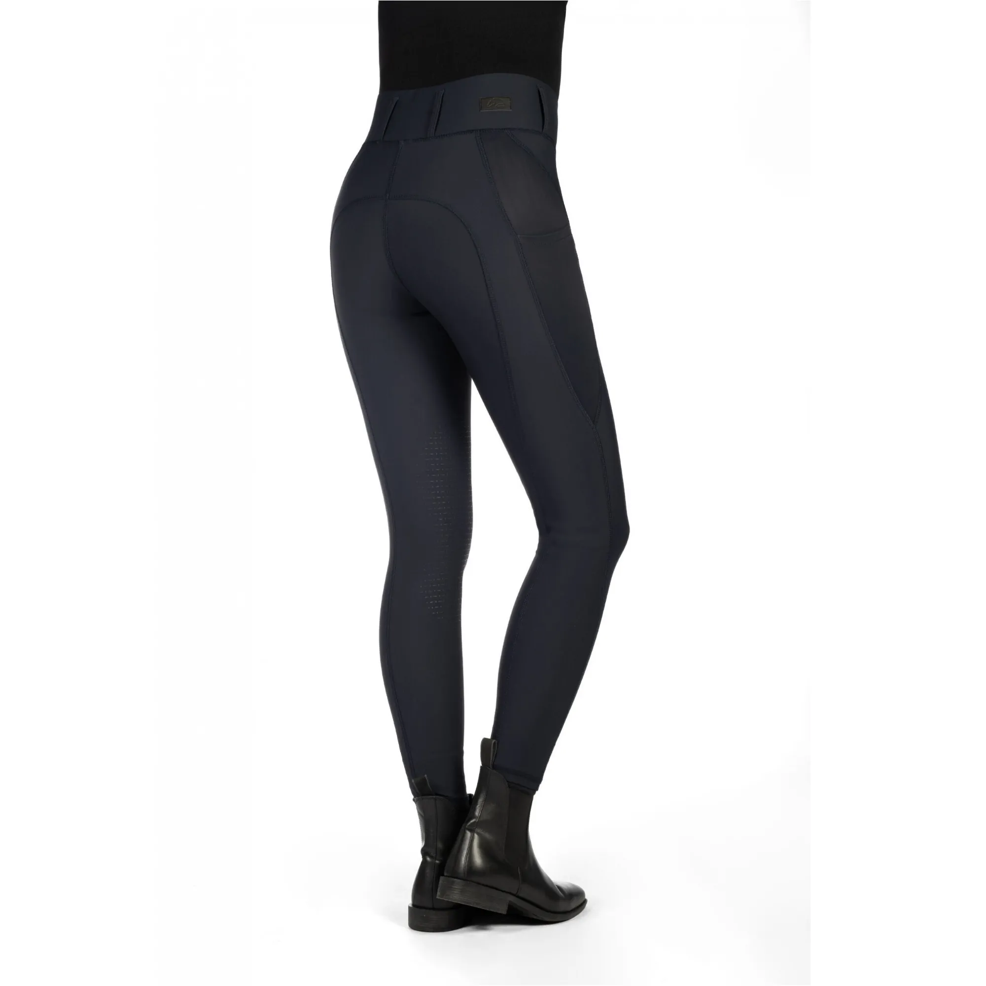 Damen Reitleggings Silikon Kniebesatz JIL HIGH WAIST schwarz