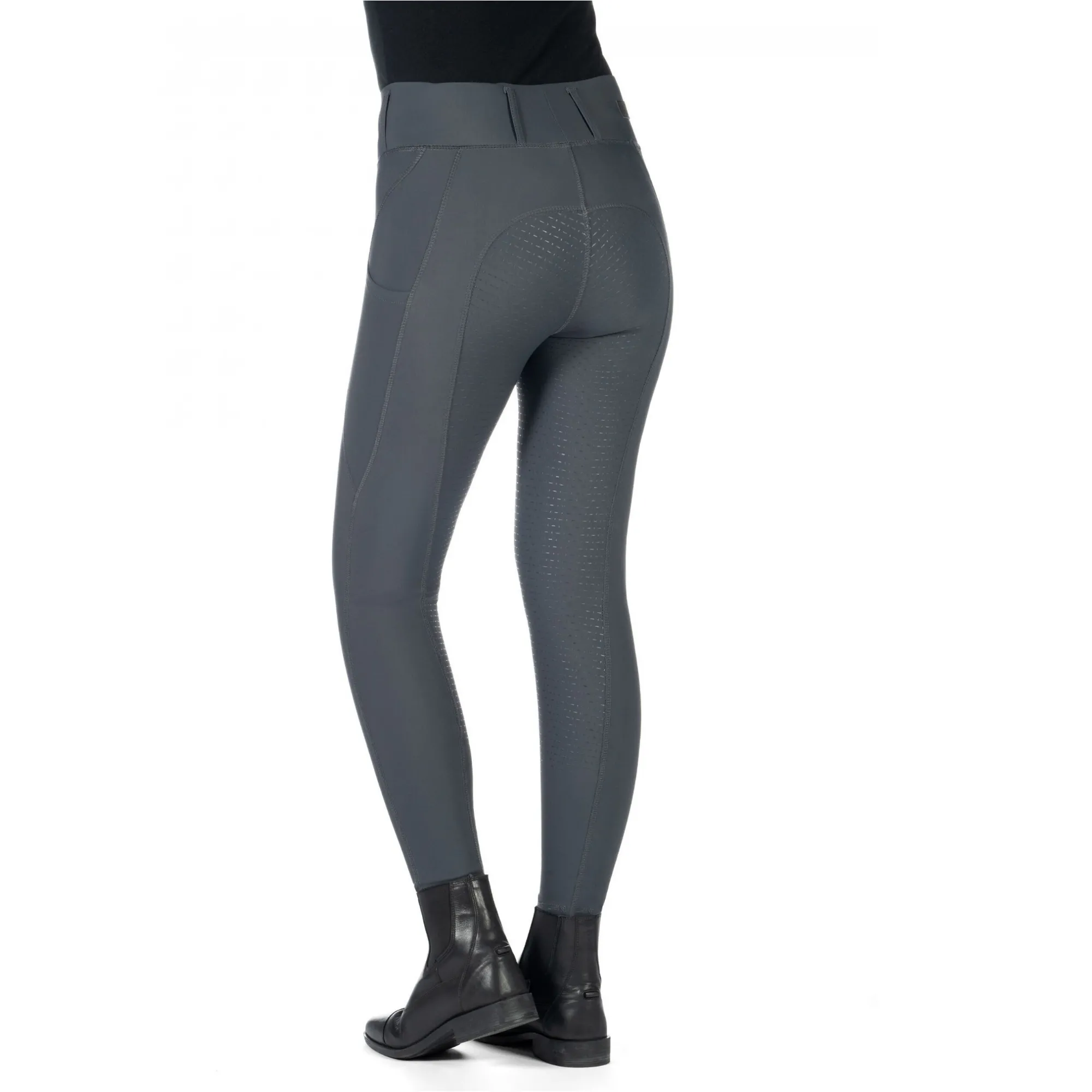 Damen Reitleggings Silikon Vollbesatz JIL HIGH WAIST grau