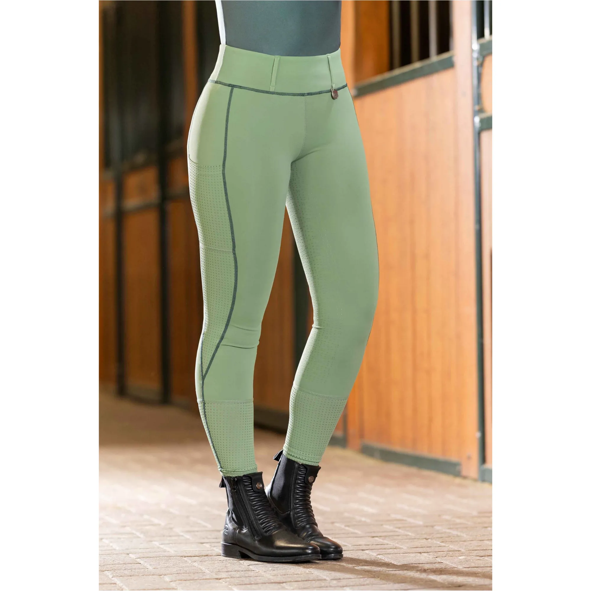 Damen Reitleggings Silikon Vollbesatz JUNA jade